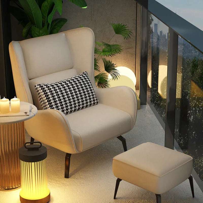 Relax Luxury Modern Chair Leather Accent Small Reading Lounge Armchair Chair Living Room Nordic Muebles De Sala Home Furniture