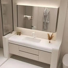 Light Luxury Nordic Home Bathroom Cabinet Simple White Rock Integrated Washbasin Bathroom Vanity Sink Cabinet Bathroom Furniture