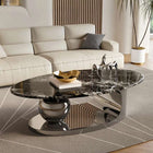Modern Light Luxury Coffee Table Italian Designer Black Oval Coffee Table High End Mesas De Centro Para Sala Home Furniture