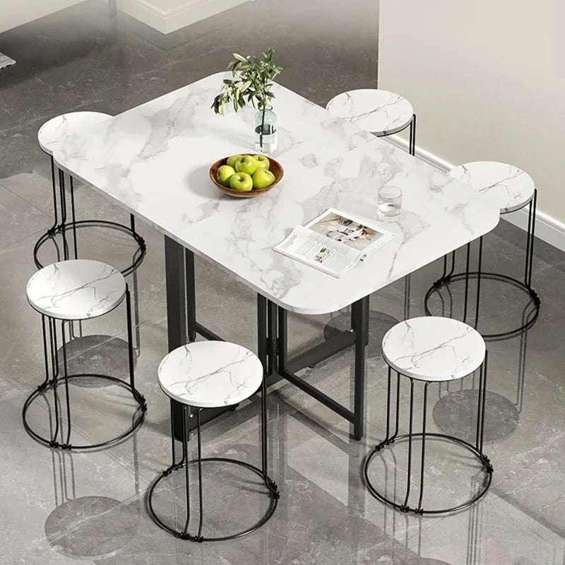 Nordic Light Luxury Dining Tables Home Small Apartment Ultra-thin Dining Table Simple Multifunctional Removable Folding Tables