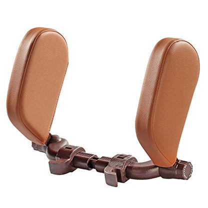 Leather Car Side Headrest Travel Pillow - Long-Distance Sleeping Support for Neck and Spine Comfort