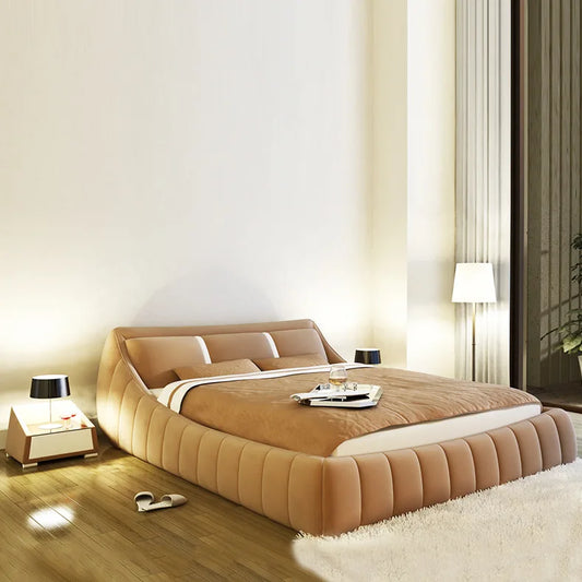 Modern Soft Bed bedroom fruniture leather soft 1.8 kingsize bed factory