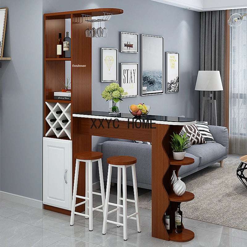 Light Luxury Wooden Bar Tables Simple Kitchen Furniture Home Living Room Porch Cabinet Modern Wine Cabinet Integrated Bar Table