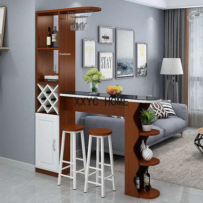 Light Luxury Wooden Bar Tables Simple Kitchen Furniture Home Living Room Porch Cabinet Modern Wine Cabinet Integrated Bar Table