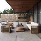 Teak Sofa Outdoor Furniture Set Outdoor Garden Sessions Sofa Patio Lounger Modern Luxury Scandinavian Style Customizable