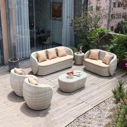 Apartment Patio Furniture Outdoor Garden Sofas Sunscreen Cafe Leisure Sofa Waterproof Courtyard Balcony Rattan sofa Chairs Z