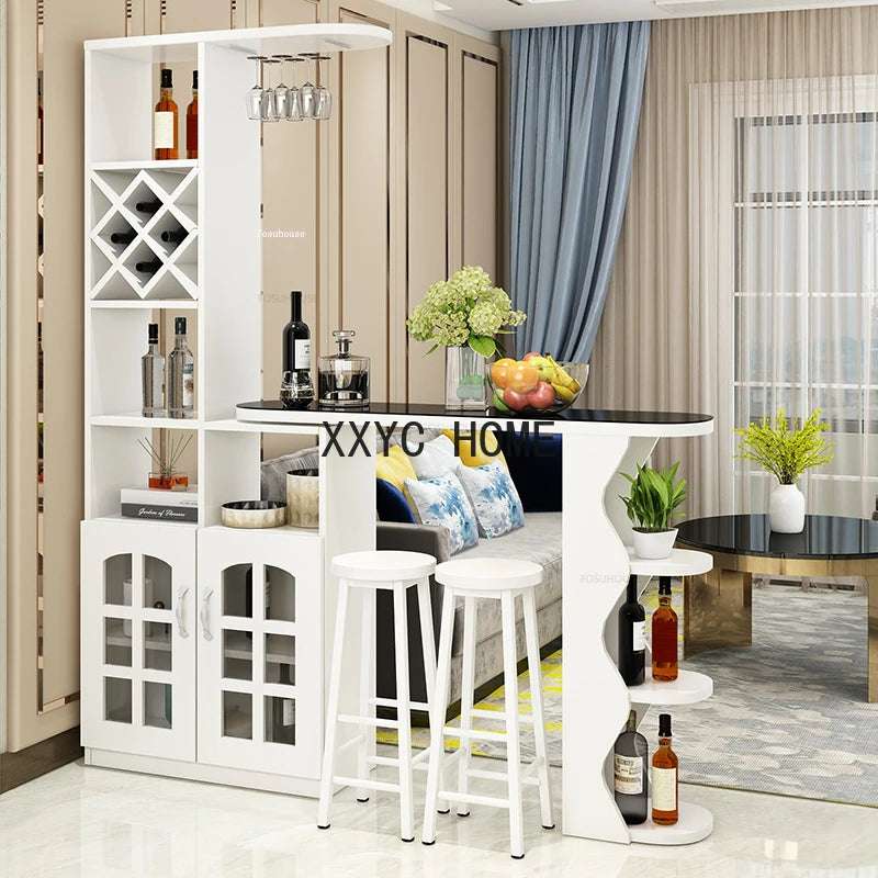 Light Luxury Wooden Bar Tables Simple Kitchen Furniture Home Living Room Porch Cabinet Modern Wine Cabinet Integrated Bar Table