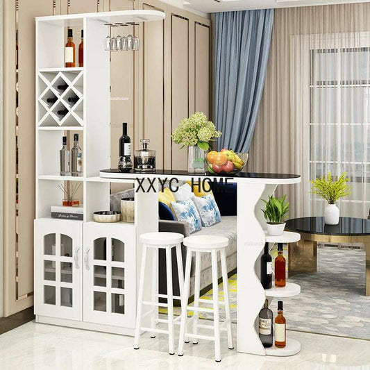 Light Luxury Wooden Bar Tables Simple Kitchen Furniture Home Living Room Porch Cabinet Modern Wine Cabinet Integrated Bar Table