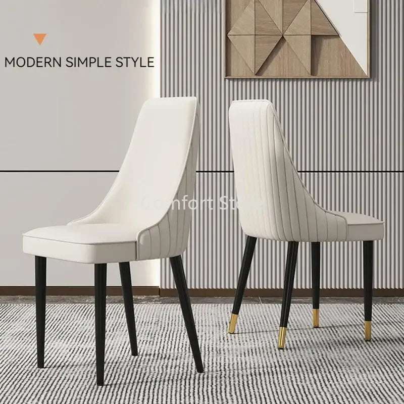 PU Kitchen Dining Chairs Bedroom Dresser Salon Ergonomic Office Dining Chairs Luxury Modern Stuhl Home Furniture Accent Nordic