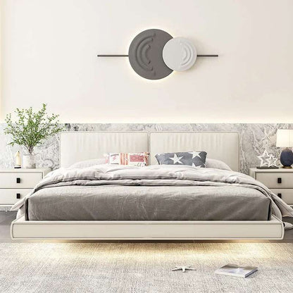 Leather White Beds Minimalist Home Furniture Queen Bed Frame Small Apartment 150 Nordic Bedroom Set