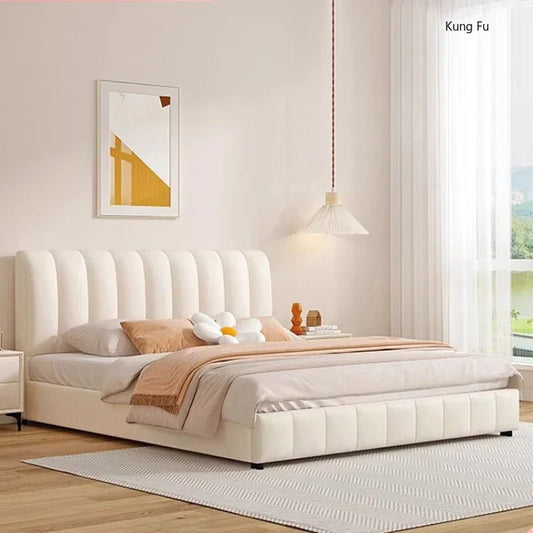 White Safe Luxury Beds Modern Leather Storage Living Room Double Beds Minimalist Nordic Light Luxury Furnitures for Bedroom