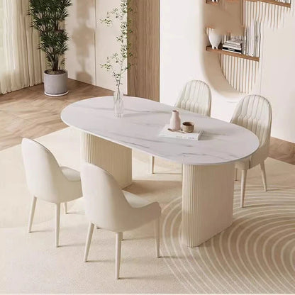Modern Designer Dining Table Luxury Oval Modern White Dining Table Nordic Vintage Conjuntos De Sala De Jantar Home Furniture