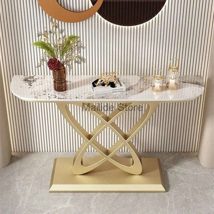 Nordic Marble Console Tables For Home Furniture Hallway Table Upscale Creative Light Luxury Iron Art Living Room Entryway Tables