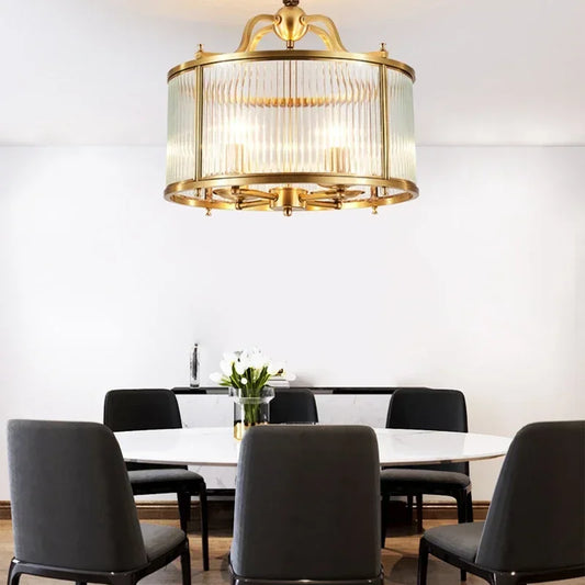 Modern Luxury Glass Chandelier Golden Copper Living Dining Bedroom Home Room Decor Ceiling Pendant Light Indoor LED Lamp Fixture