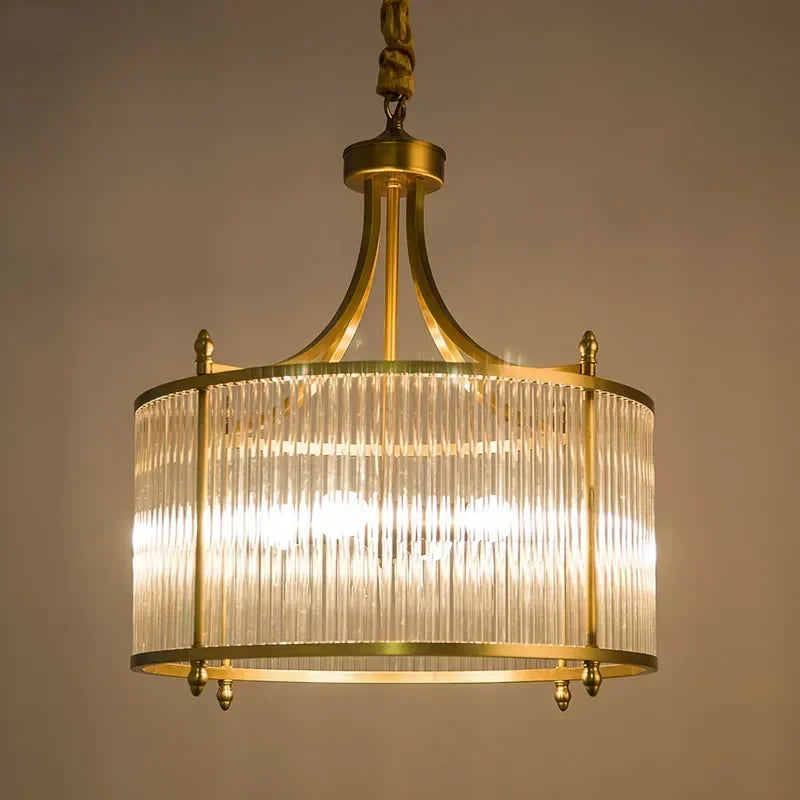 Modern Luxury Glass Chandelier Golden Copper Living Dining Bedroom Home Room Decor Ceiling Pendant Light Indoor LED Lamp Fixture