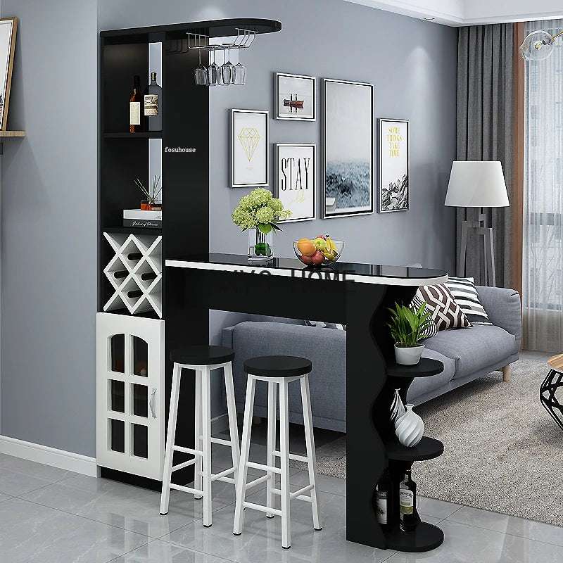 Light Luxury Wooden Bar Tables Simple Kitchen Furniture Home Living Room Porch Cabinet Modern Wine Cabinet Integrated Bar Table