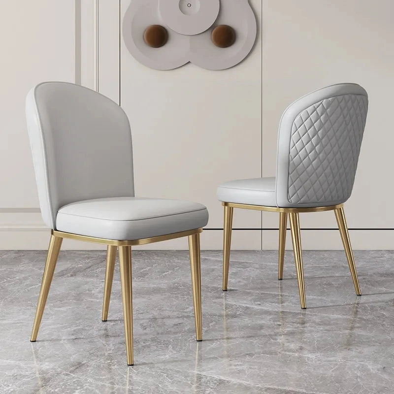Faux Leather Dining Chairs Modern Luxury Metal Home Nordic Dining Chairs Kitchen European Sillas Comedor Garden Furniture Sets