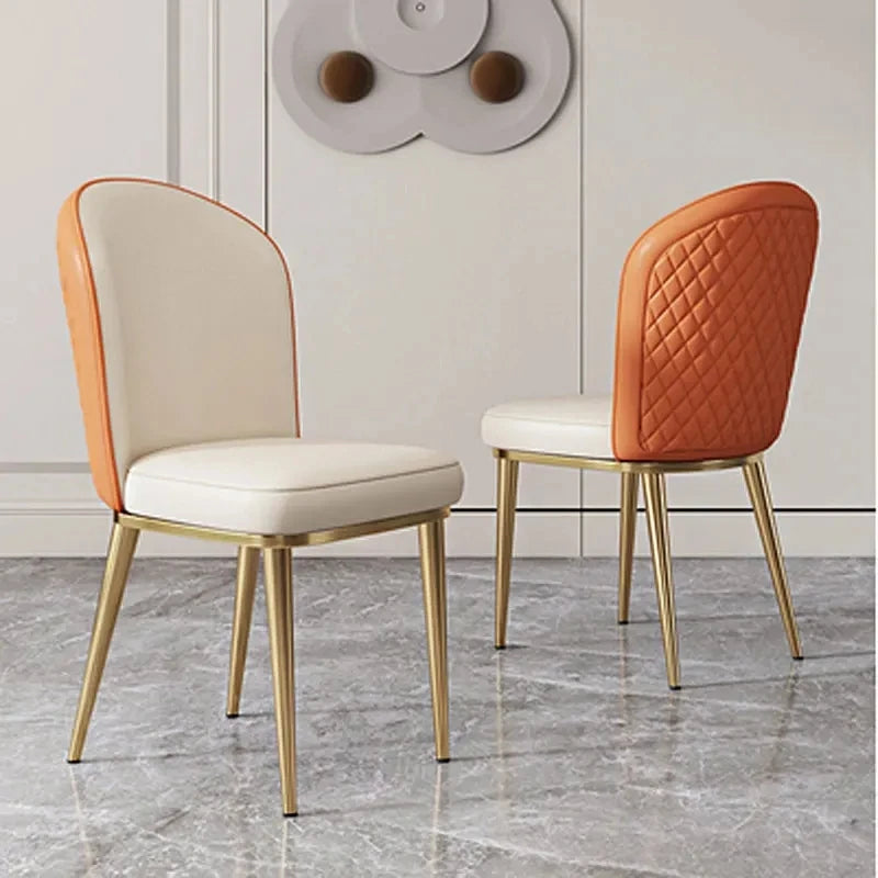 Faux Leather Dining Chairs Modern Luxury Metal Home Nordic Dining Chairs Kitchen European Sillas Comedor Garden Furniture Sets
